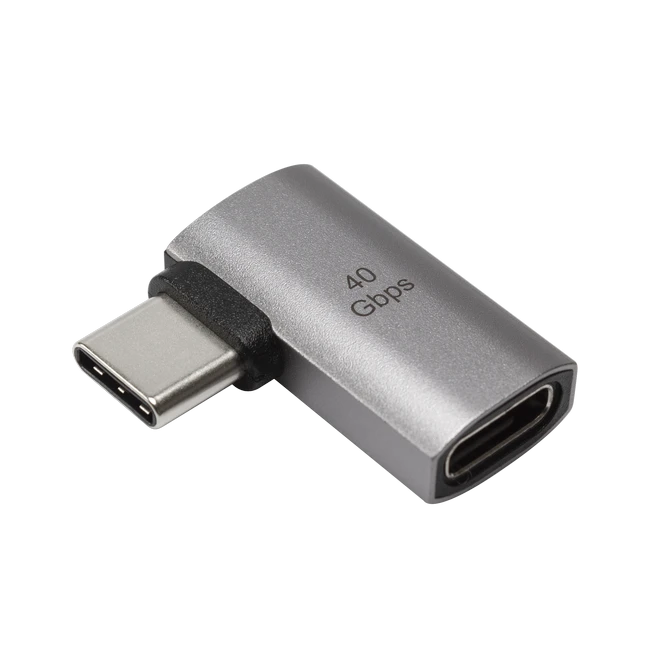 40Gbps 90 градуса USB C мъжки към женски адаптер