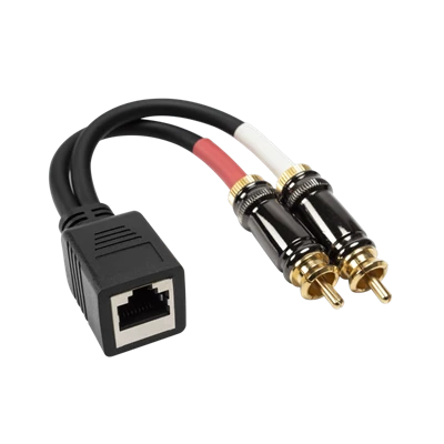Двоен 3,5 мм стерео мъжки към RJ45 женски аудио кабел
