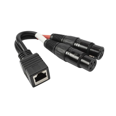 RJ45 женски към двоен XLR женски кабел