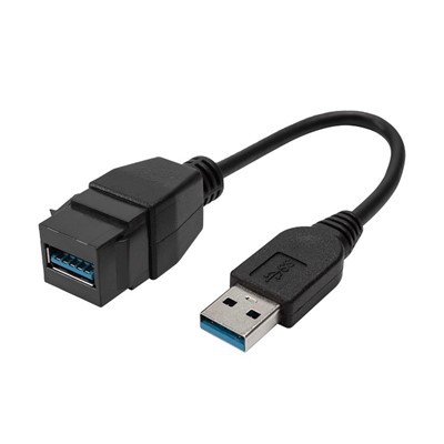 USB 3.0 Мъжки към женски Keystone жак вкарва кабел за изходен панел на стенна плоча